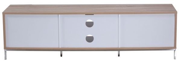 Alphason CHAPLIN 2000 White / Oak TV / AV Stand - Image 2