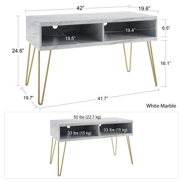 Novogratz ATHENA TV STAND White Marble - Image 2