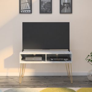 Novogratz ATHENA TV STAND White Marble