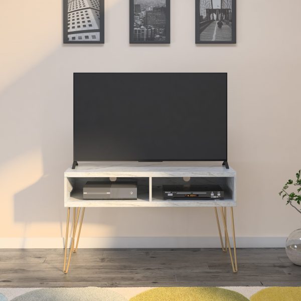 Novogratz ATHENA TV STAND White Marble