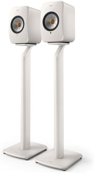 KEF LSX Active speakers with KEF S1 white stands. Pre-owned.